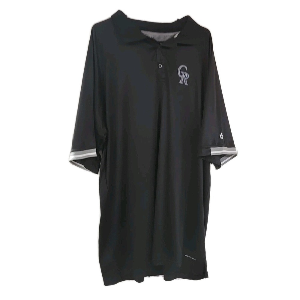 Colorado Rockies‎ MLB Polo Mens 2XLT Black Tall Performance Baseball Team Shirt